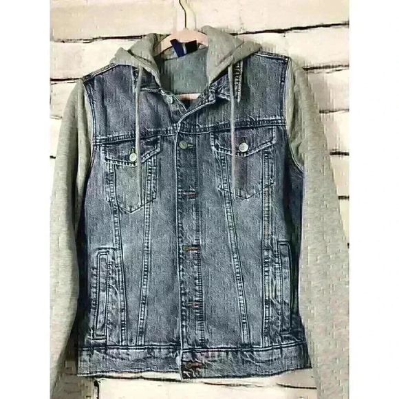 H&M “Divided” Gray/Blue Jean Jacket Unisex Adults Size Small - Picture 6 of 7